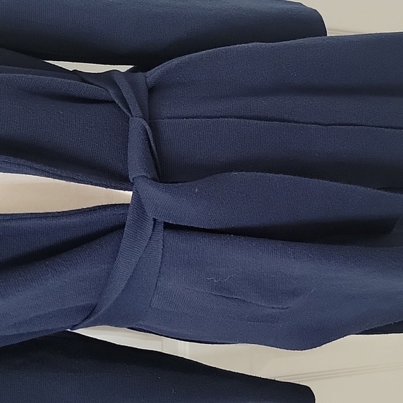 J. Crew Size S Navy Blue Open with Tie Front Long Sleeve Cardigan Exc. Used Cond - Picture 3 of 13
